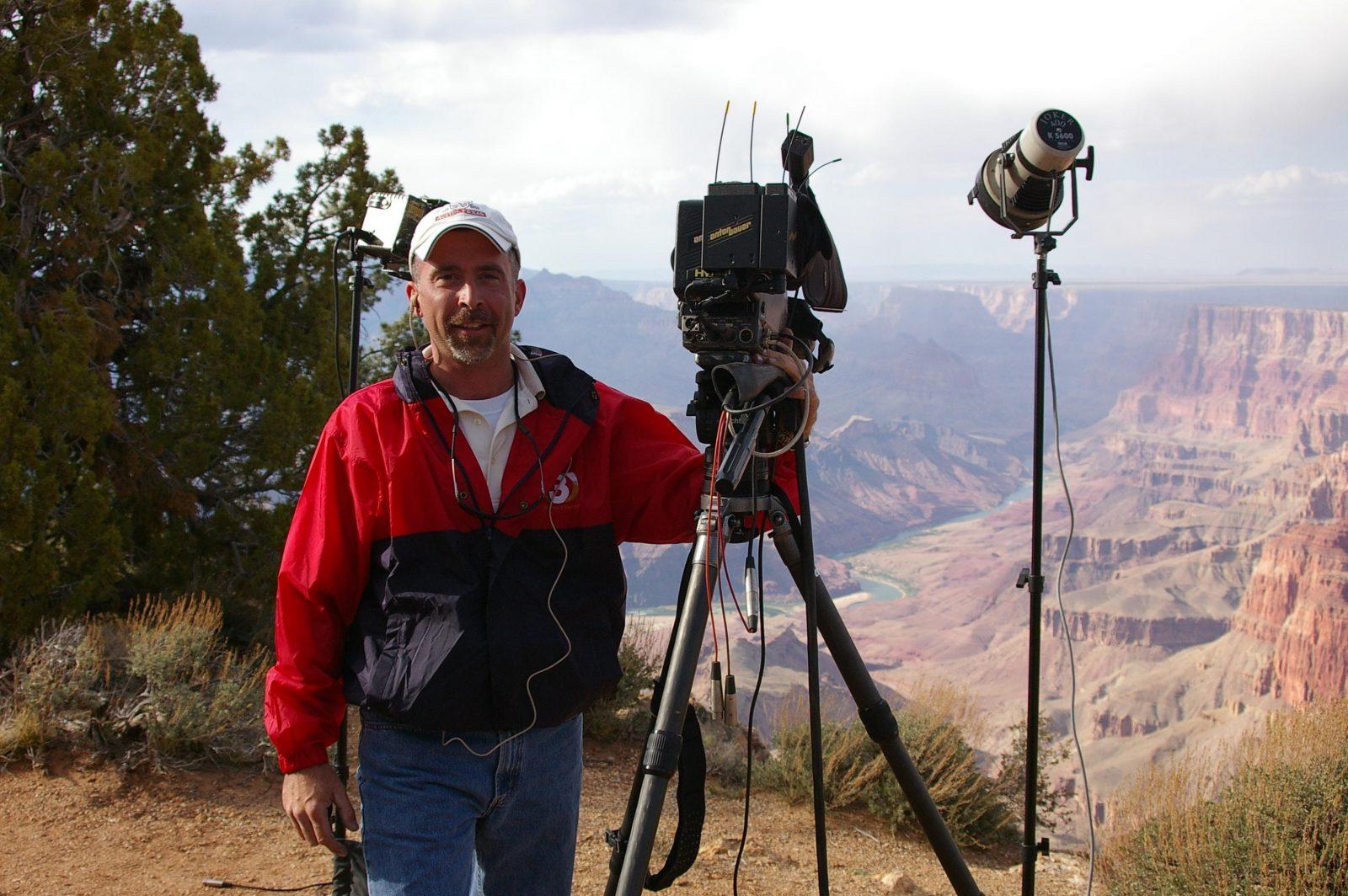 Jim Cox on the road with a camera